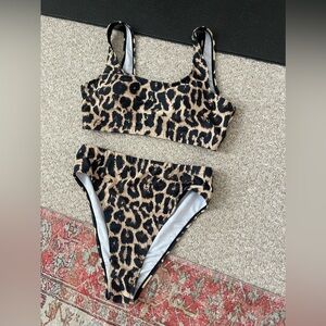 Leopard high waisted bikini large